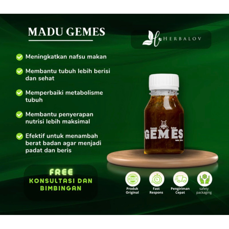 

MADU GEMES (Gemuk Sehat) by HERBALOV - Madu Penambah Berat Badan - Penambah Nafsu Makan