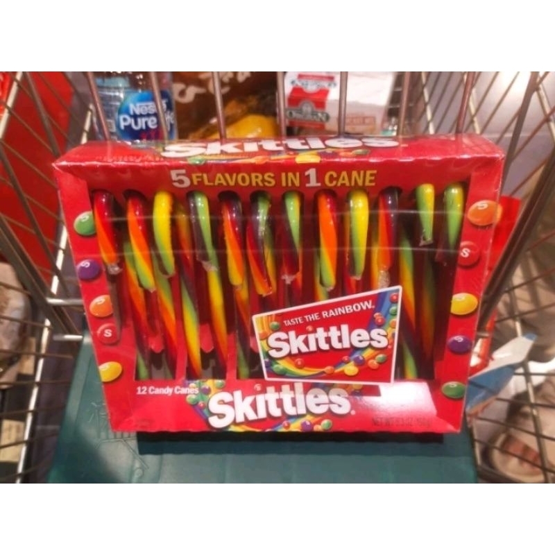 

permen tongkat candy can skittles taste the rainbow box