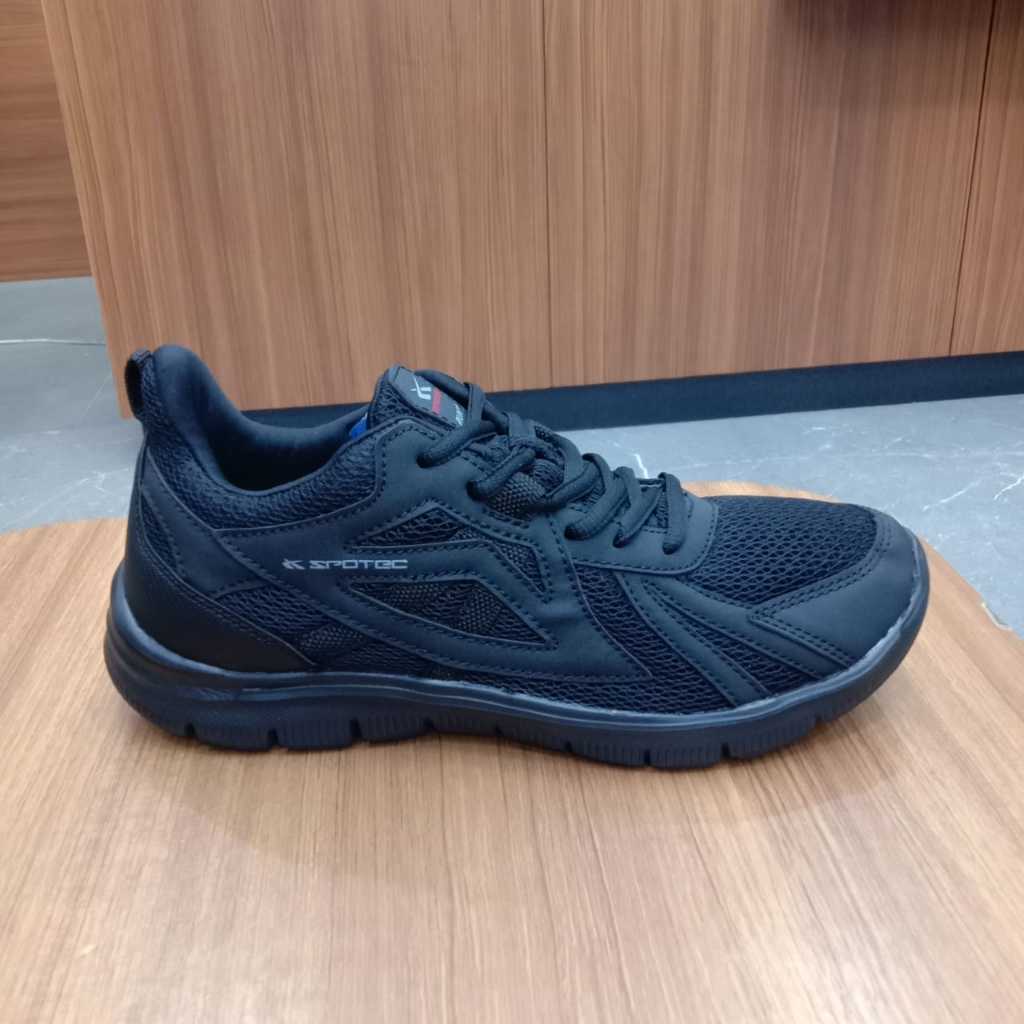 SEPATU SEKOLAH ANAK SD SMP SMA SPOTEC SPITTER FULL HITAM MONOBLACK ORIGINAL 100%