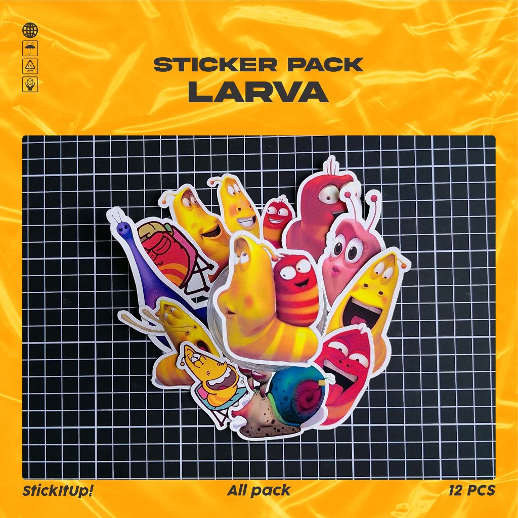 

COD✨ StickItUp Stiker Pack Kartun Larva Lucu Colorfull Keren Untuk Koper Laptop Skateboard