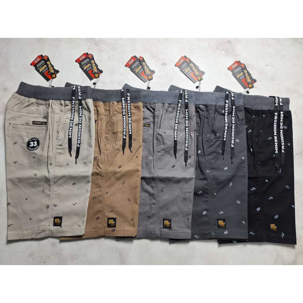 DLIST Celana Pendek Chino Standar MOTIF KEMBANG Size 28/33 CELANA PENDEK PRIA Katun Twill Combet Pre