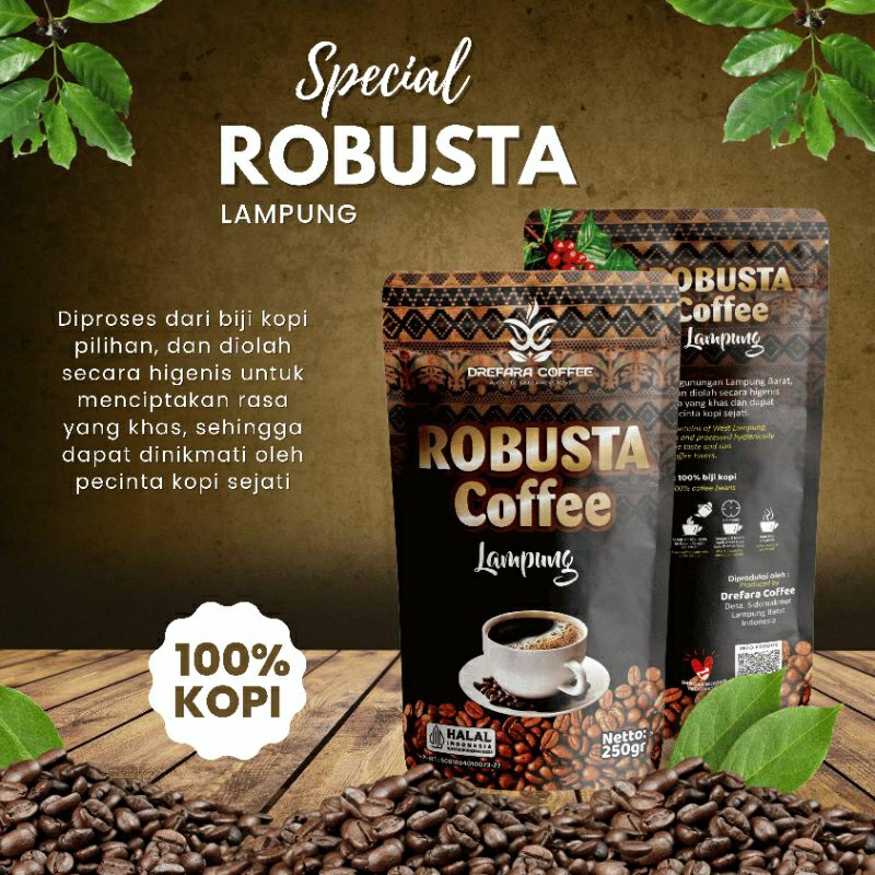 

100% Kopi Bubuk Robusta Lampung 250 gram