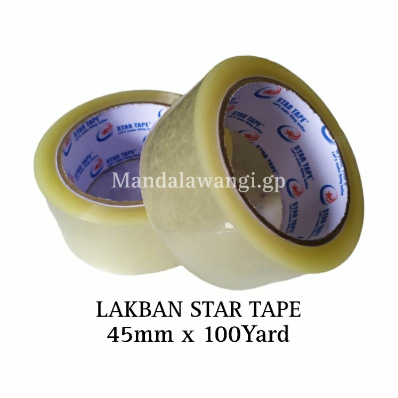 

LAKBAN BENING 45MM X 100 YARD STAR TAPE KUALITAS BAGUS