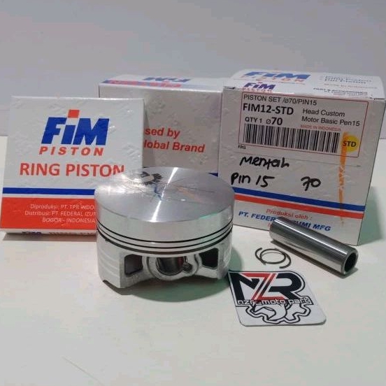 FIM12//PISTON KIT SEHER SET RING BORE UP PEN 15 MM SIZE 70/71/72 MM MENTAH//DOM MENTAHAN IZUMI FIM 1