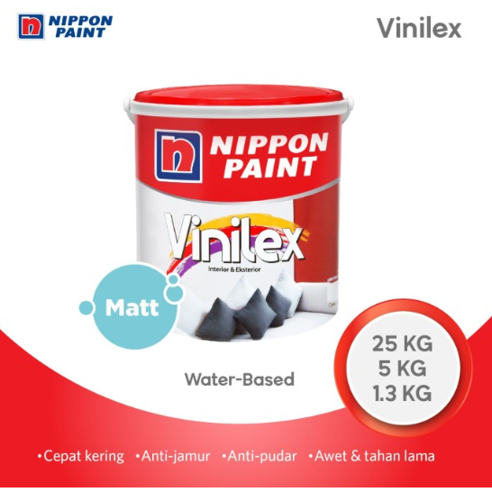 CAT TEMBOK NIPPON PAINT VINILEX 1 . 3 KG PILIH WARNA VINILEX DINDING EXTERIOR INTERIOR PLAFON ASBES