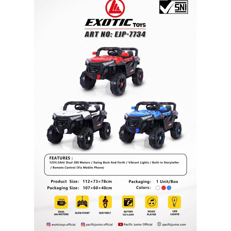 Bisa Cod || Mobil aki anak Exotik EJP 7734