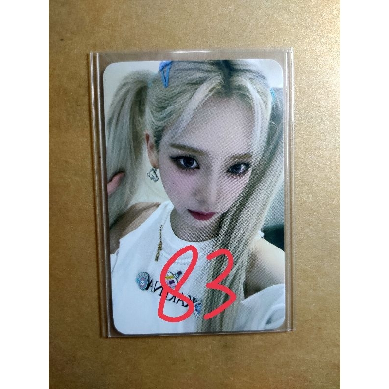 Pob photocard Karina Everline Lucky Draw My World Spicy Album pigtails blonde