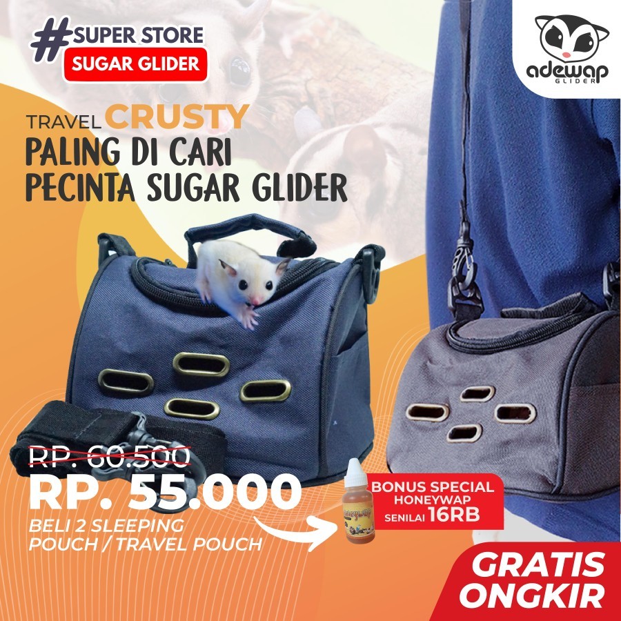 ADEWAP GLIDER Travel Pouch Crusty Sugar Glider Tupai