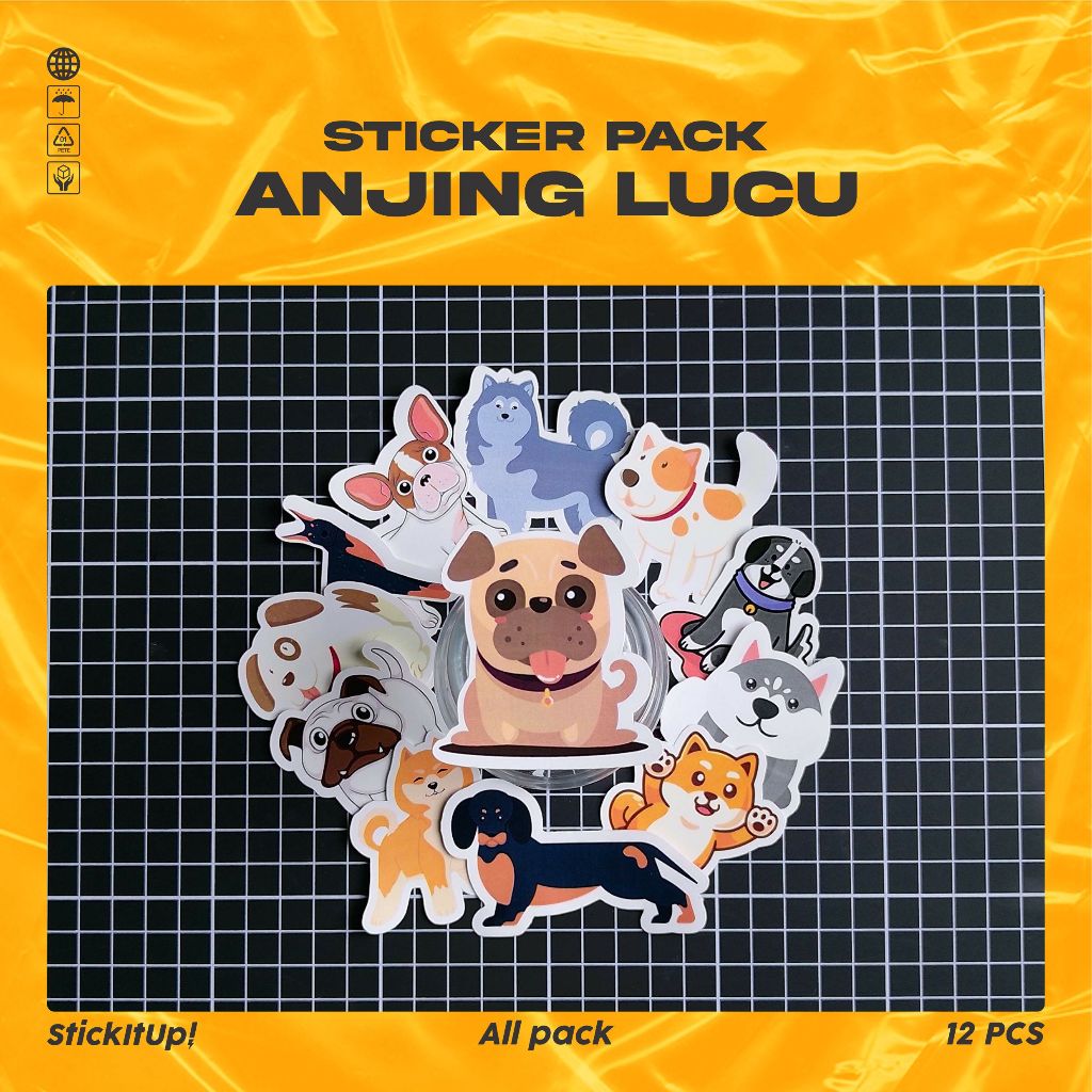 

COD✨ StickitUp Stiker Pack Anjing Lucu Untuk Koper Laptop Skateboard