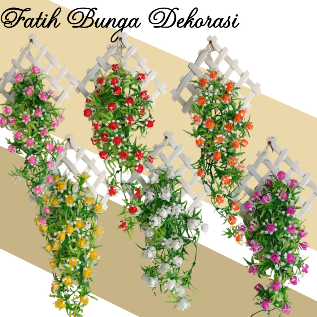BUNGA RAMBAT TEMPEL DINDING/RAMBAT KARMELIA/RAMBAT PLASTIK/RAMBAT HIAS/RAMBAT ARTIFICIAL/BUNGA PLAST