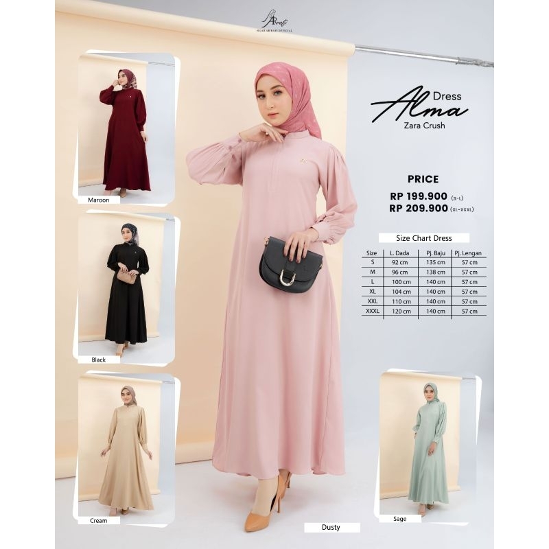 Ar Rafi Gamis Dress Basic||Alma Dress Ar Rafi Matt Zara Crush