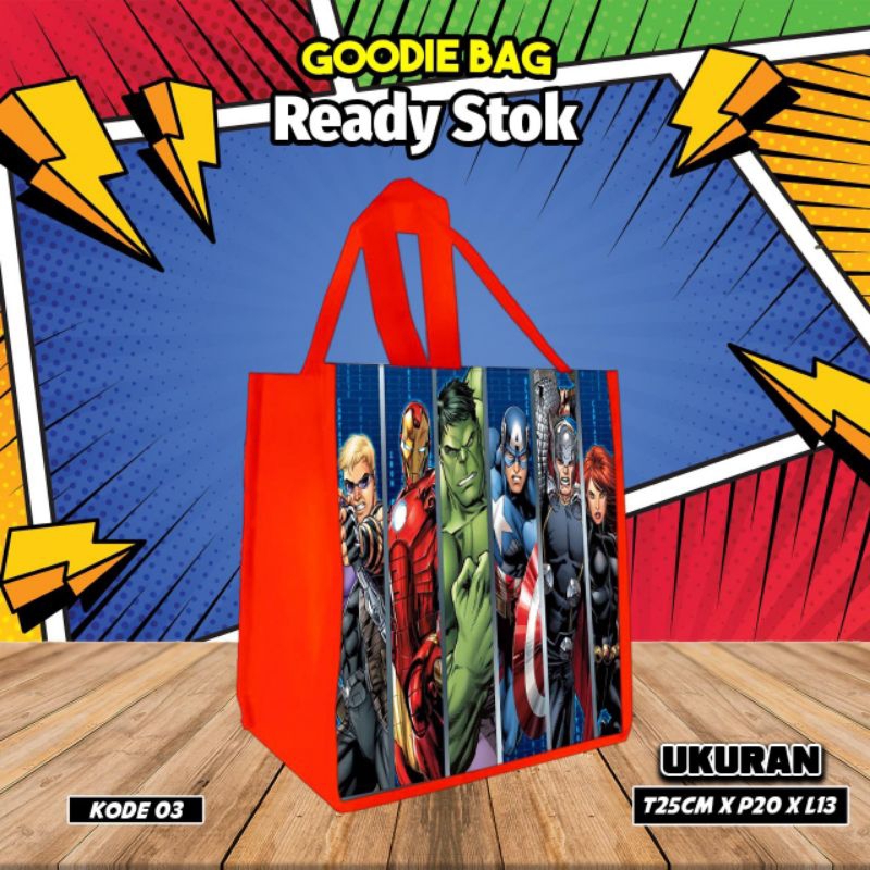 

{LANCAR 10Pcs} Goodie Bag Karakter AVENGERS Kode 03 Ready Stok