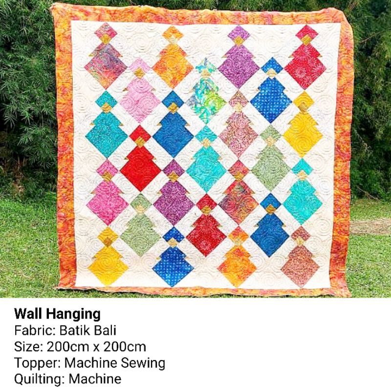 Patchwork Quilting Bedcover Artwork Wall Hanging Quilted by Homey