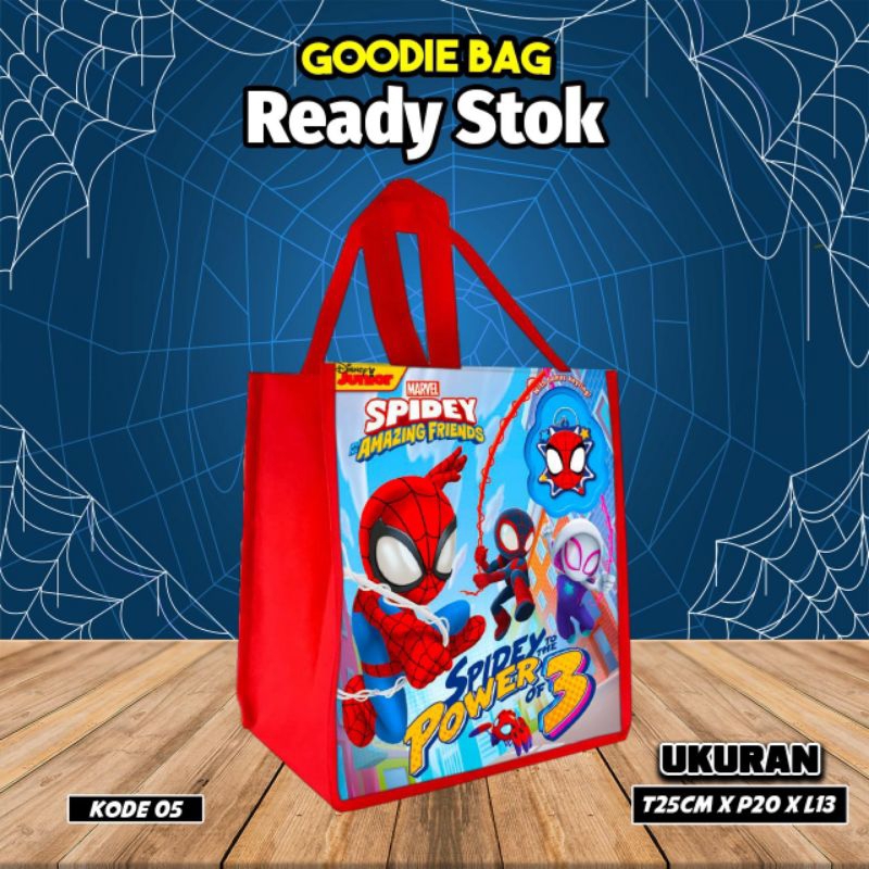 

{TAS KADO HAMPERS 10Pcs} goodie bag/tas kado karakter spiderman/kode 05