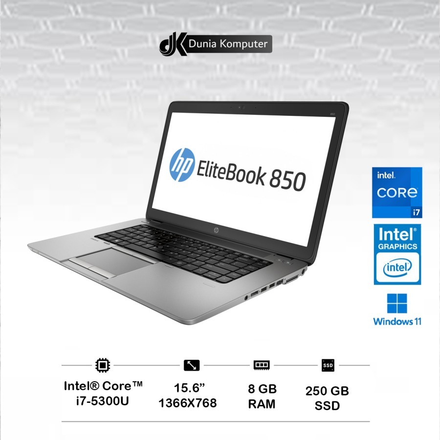 Laptop Bekas / Second HP Elitebook 850 G2 Intel i7-5th Ram 8 GB 256 GB SSD