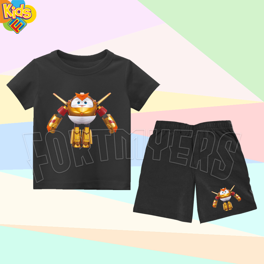 SETELAN ANAK GOLDEN BOY SUPER WINGS ONE SET ANAK SETELAN KAOS CELANA PENDEK ANAK