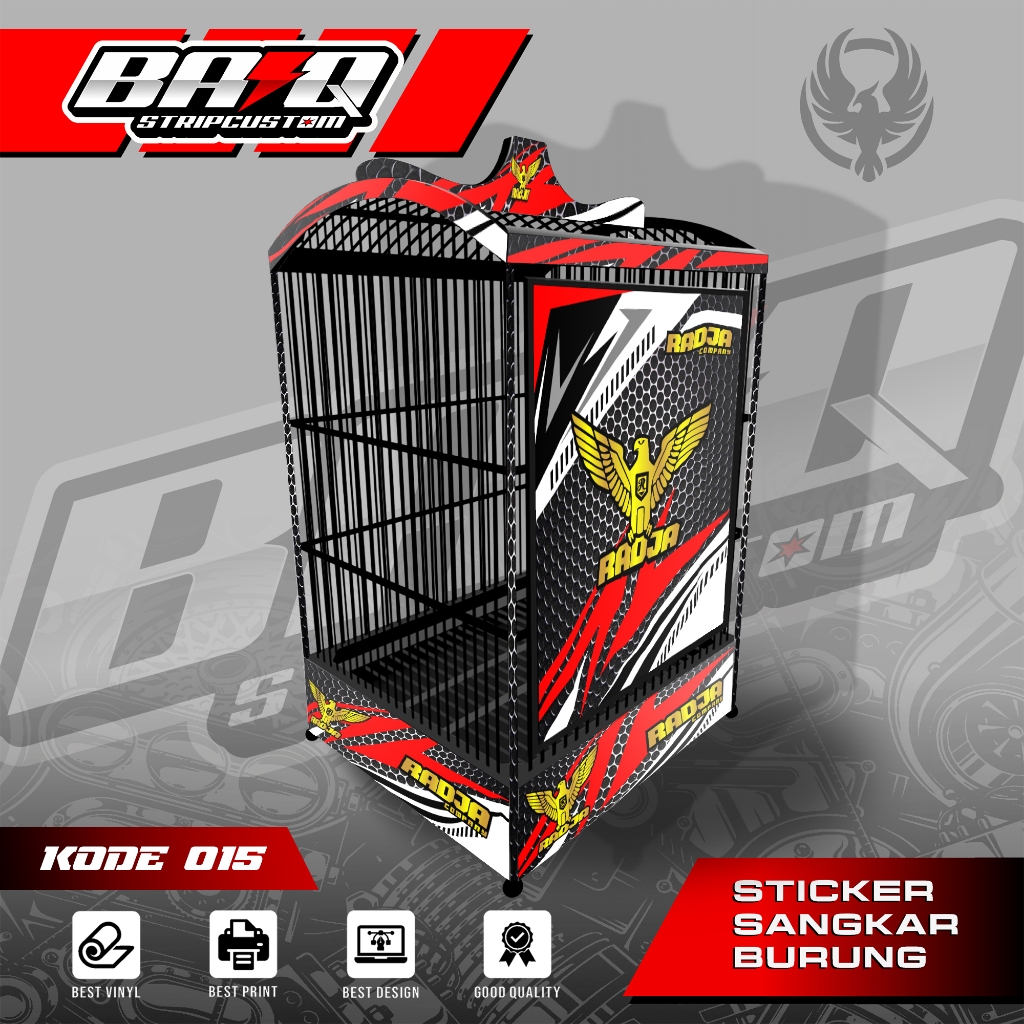STICKER DECAL SANGKAR KOTAK - DECAL SANGKAR BURUNG KOTAK EBOD RADJA EB015