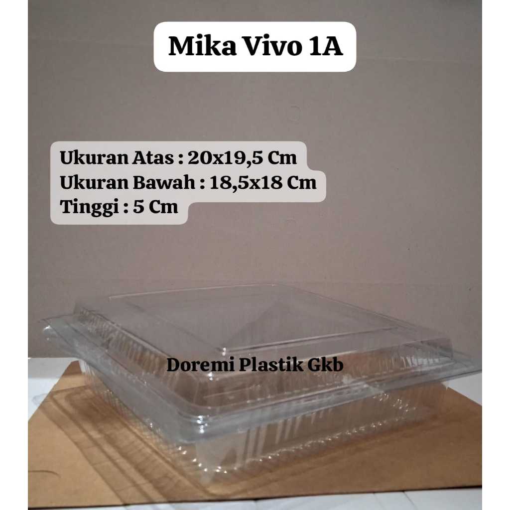 [ Isi 5 Pcs ] Mika Vivo 1A / Mika Kue Bolu Kotak 20 cm / Mika Vivo 1A / Mika Kue Bolu Kotak 20cm / M