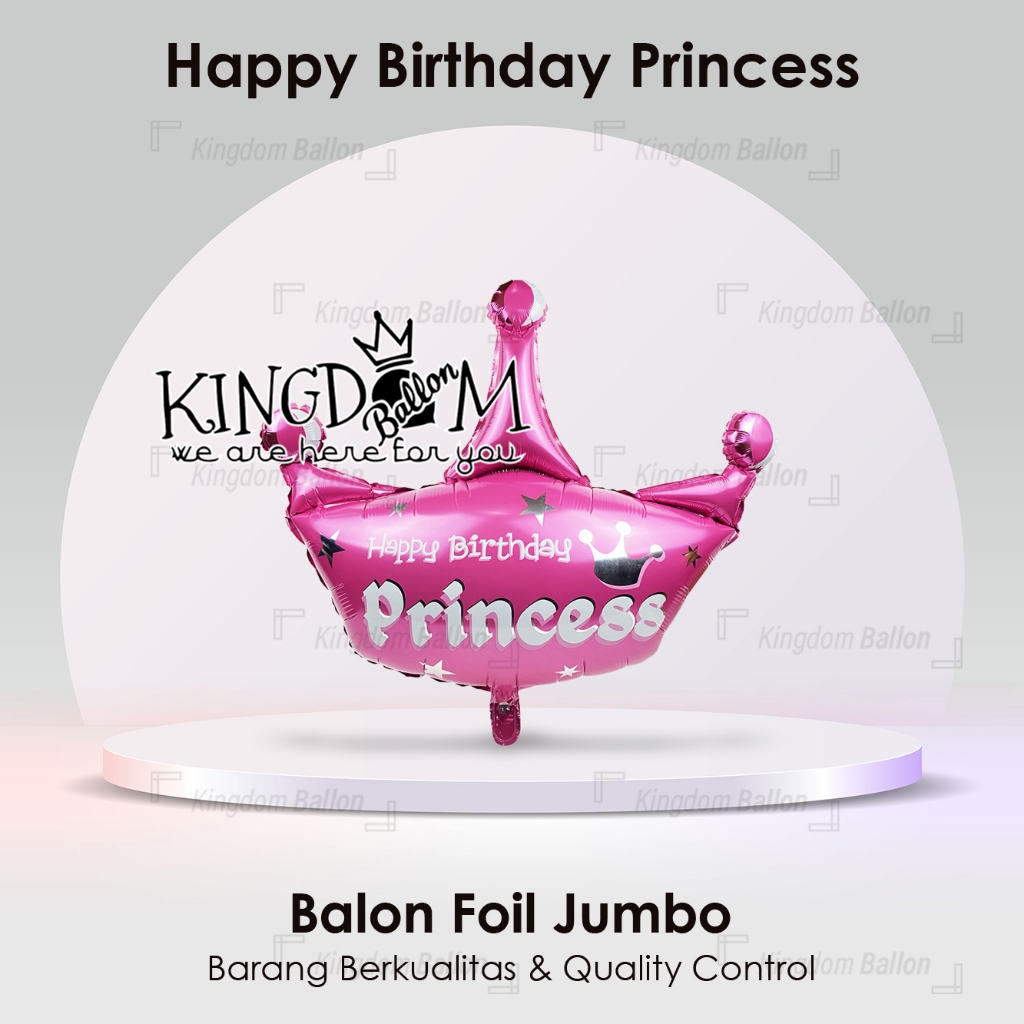Foil Crown Princes Pink / Balon Foil Crown Jumbo / Foil Karakter Jumbo