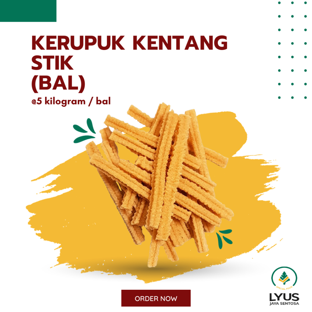 

Kerupuk / Krupuk Stik Kentang @5kg (BAL)