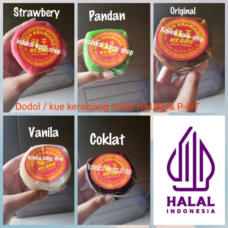 

Kue keranjang Ny.Ong satuan rasa vanila original straberry pandan vanila coklat HALAL & P-IRT