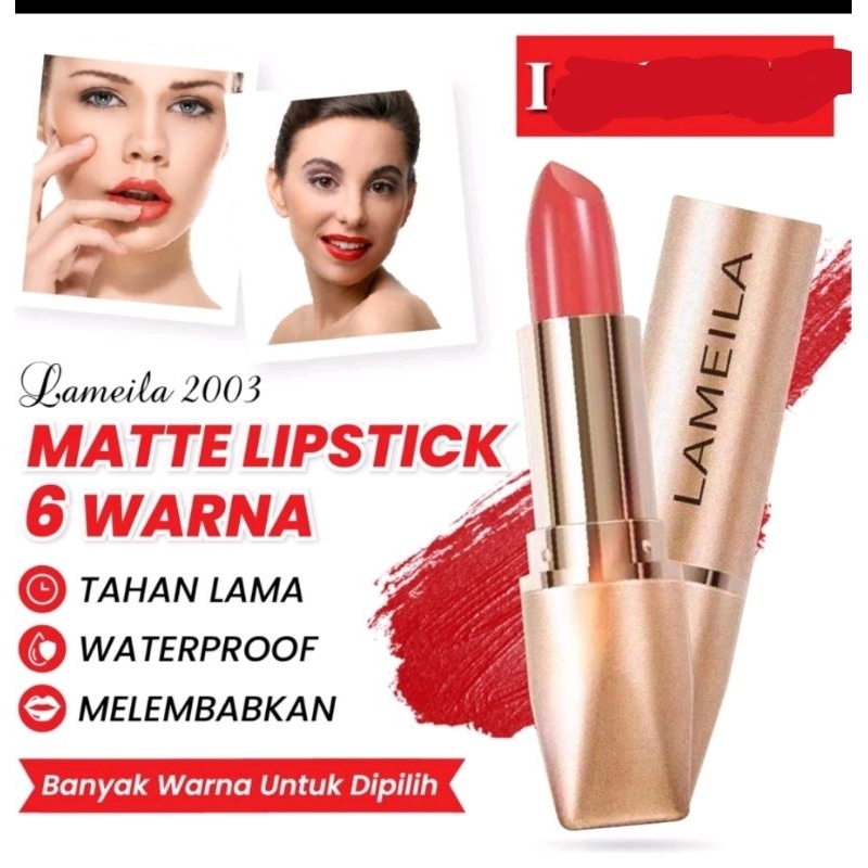 Lameila 2003 Lipstick Lipstik Matte Waterproof dan Tahan Air