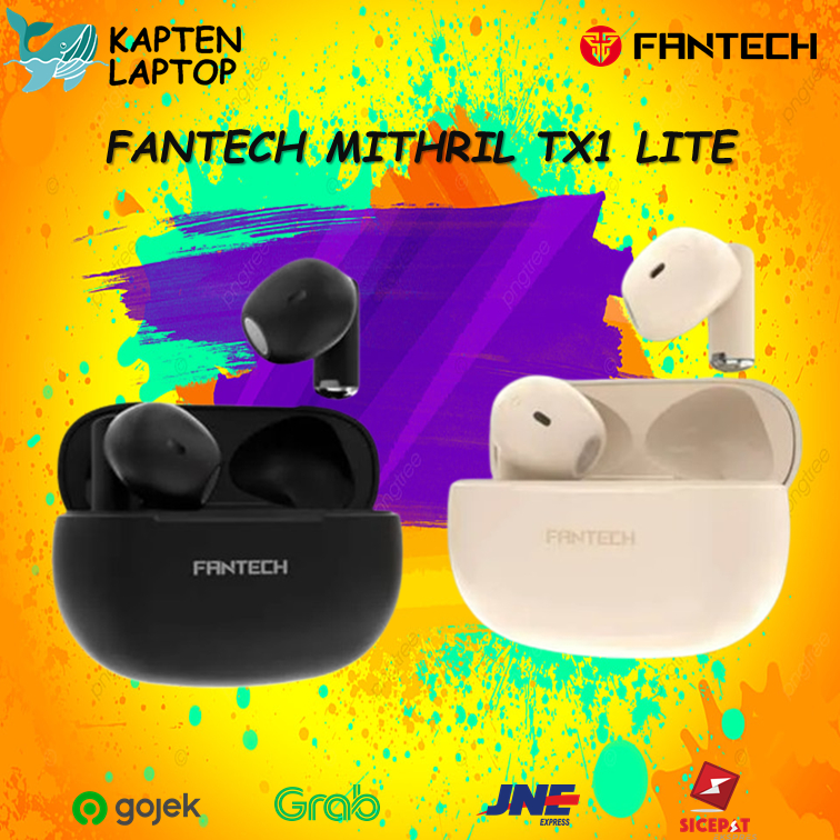 HEADSET WIRELESS FANTECH TWS MITHRIL TX1 LITE BEIGE / BLACK