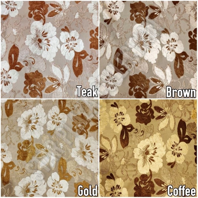 Kain Bludru Beludru Mewah Premium Velvet Timbul Motif Bunga Klasik - Isabella (Sofa, Jok, Kursi Jati