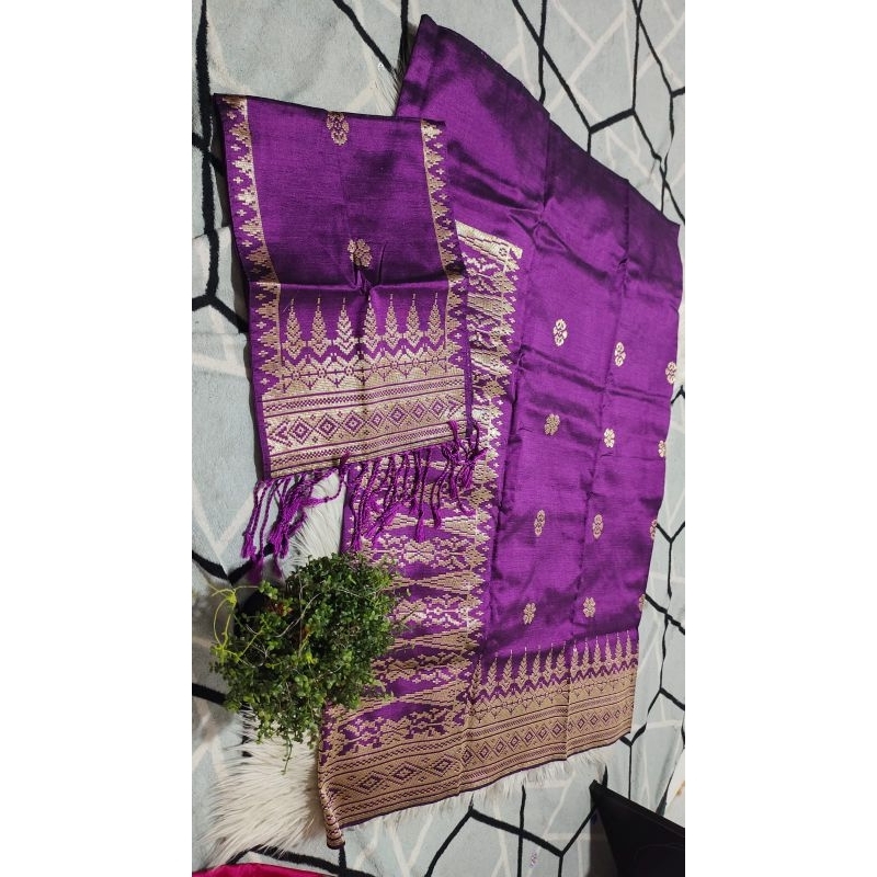 Songket silungkang warna ungu terong