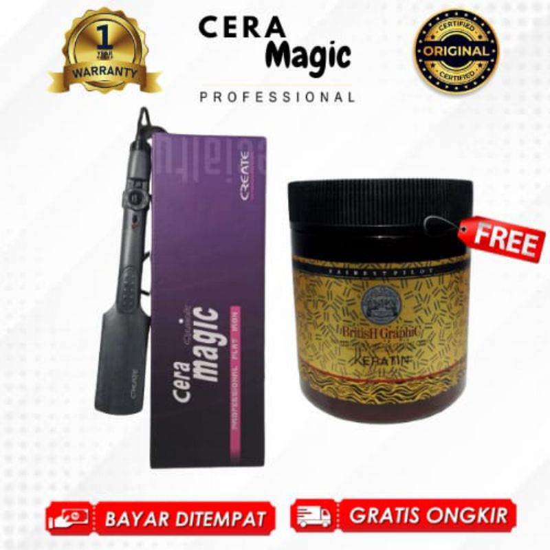 Catok Cera Magic / Pelurus Rambut Cera Magic Bonus Hair Mask Random