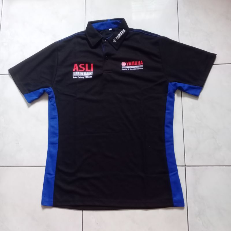 Polo Shirt Baju Mekanik Yamaha Yamalube Hitam Size XL