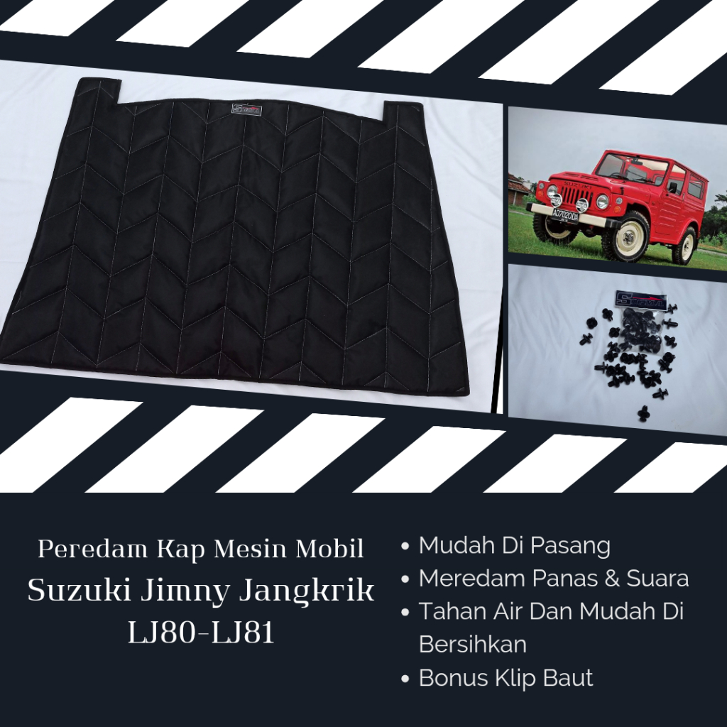 Peredam Panas Dan Suara Kap Mesin Mobil Suzuki Jimny Jangkrik LJ80
