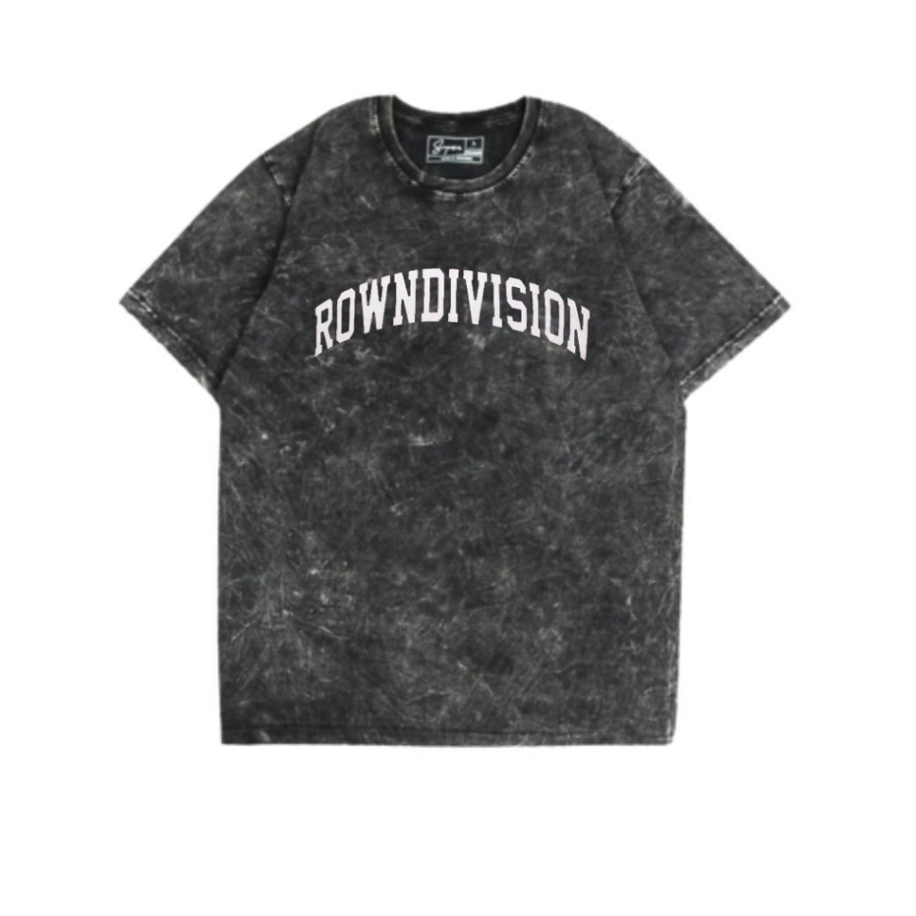 Rowndivision T-Shirt Reguler Washed Snow Black Oversize Original #19 | Kaos Washed Breakside | Trave