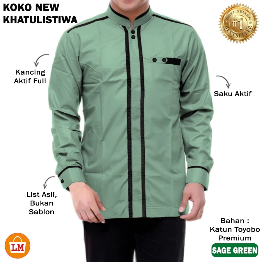 ABDULLAH 1 - BAJU KOKO KEMEJA KURTA PRIA LAKI LAKI MUSLIM DEWASA BAPAK BAPAK S M L XL XXL 3XL KATUN 