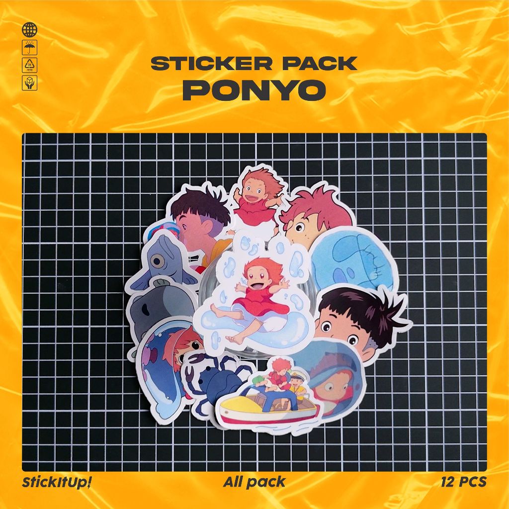 

COD✨ StickItUp Stiker Pack Motif Ponyo Colorfull Lucu Keren Untuk Koper Laptop Skateboard