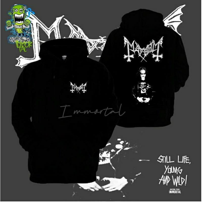 Jaket hoodie dewasa pria wanita Mayhem