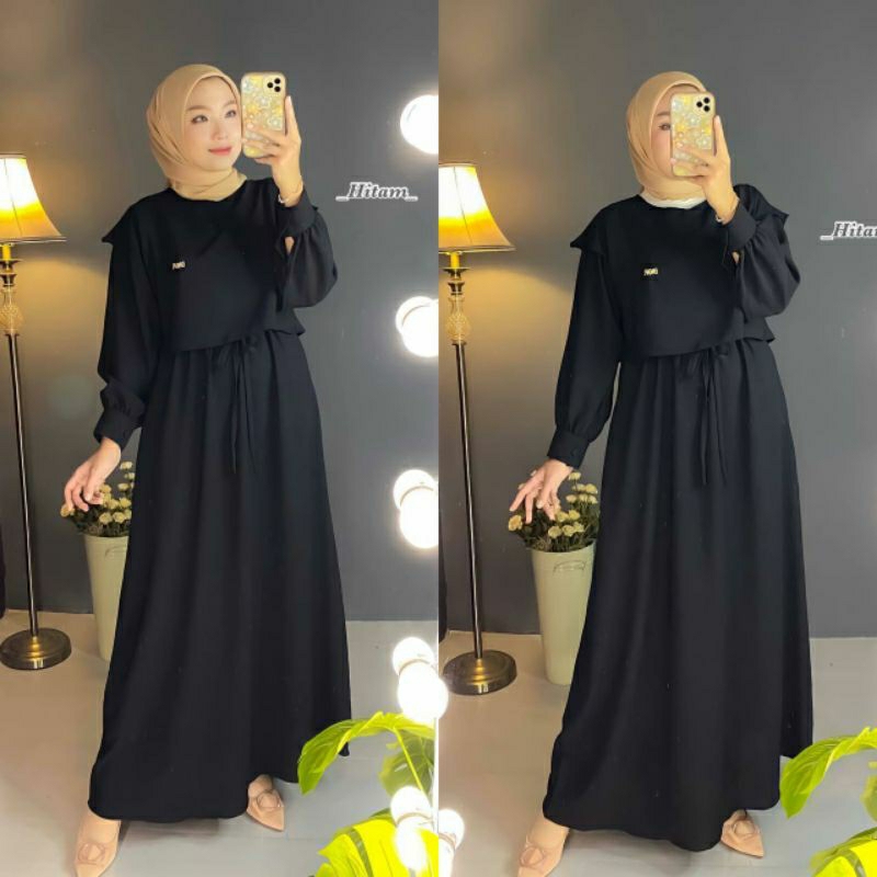 Baju Gamis Fedora Dress Rompi (Premium Quality)