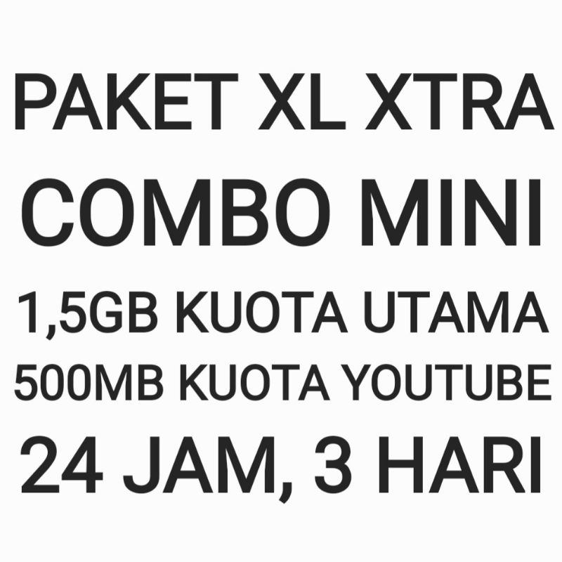 Paket XL Xtra Combo Mini 2GB Internet Data Kuota Bonus 3 Hari 24 Jam All Net Semua Jaringan Murah