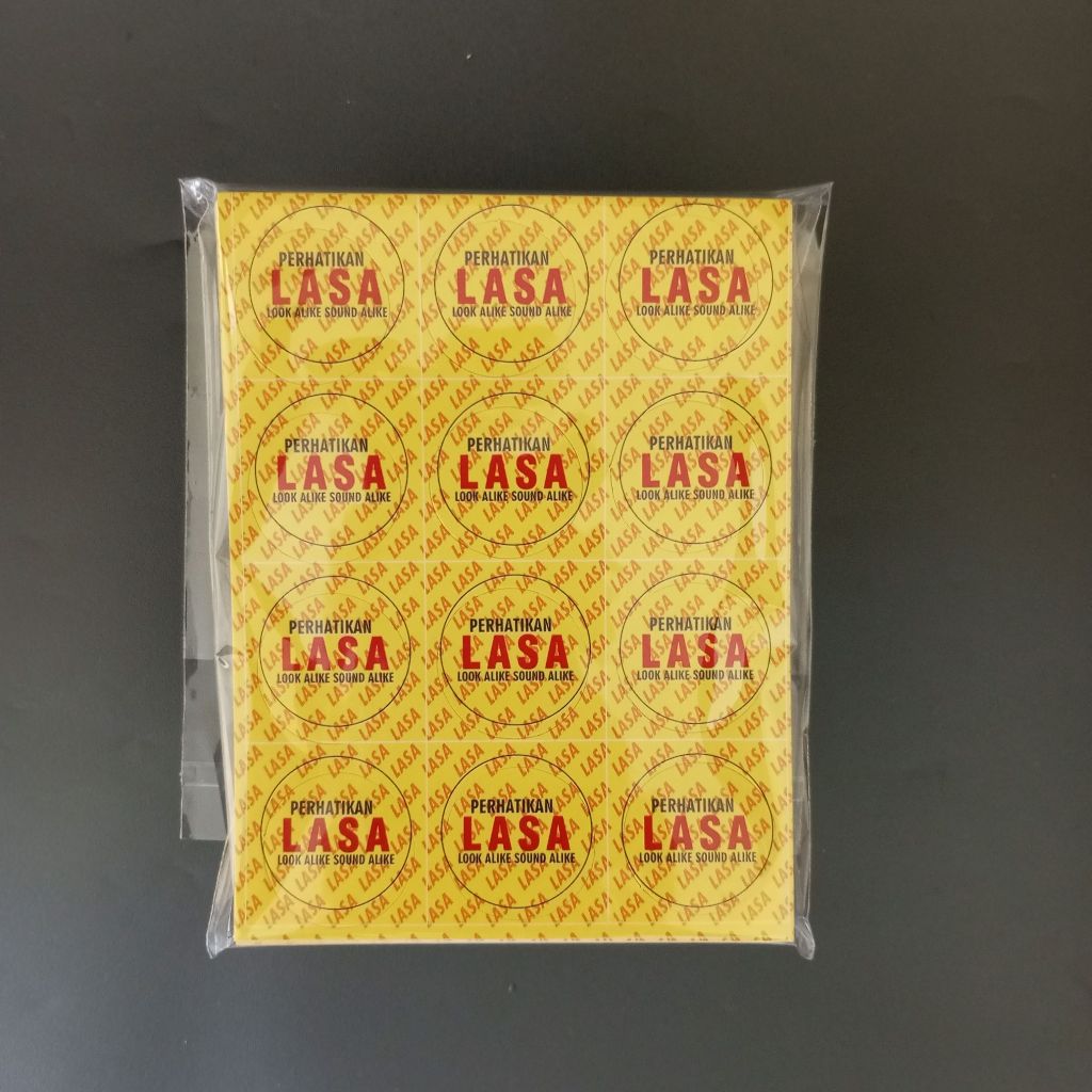 

Stiker Lasa - Stiker Look Alike Sound Alike - Stiker Label Lasa - Isi 50 Lembar.