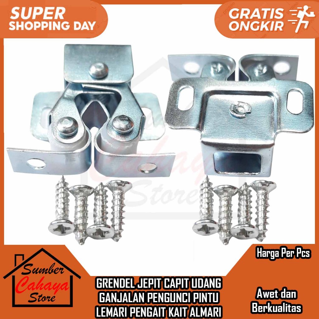 Kunci Kitchen Set Dapur Capit Udang Grendel Jepit Pengunci Pintu Lemari Pengait Kait Ganjal Almari C