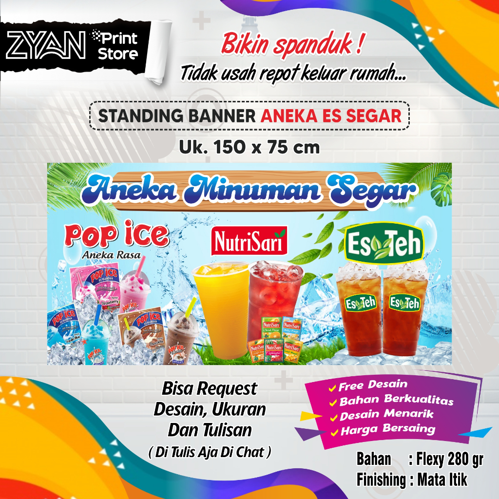 SPANDUK BANNER ANEKA MINUMAN SEGAR ES