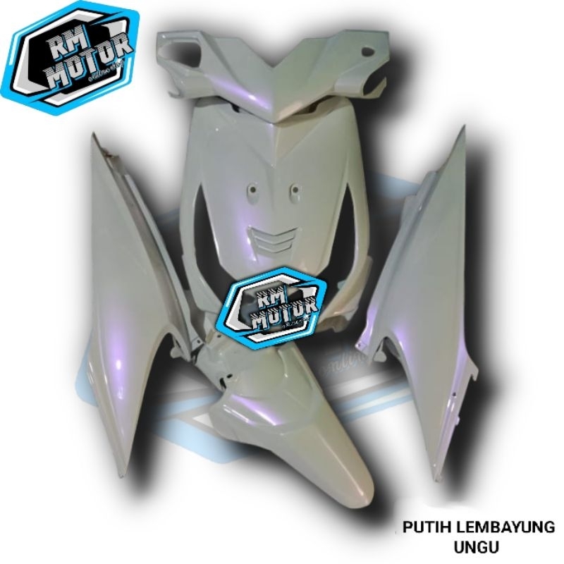 FULL BODY HALUS HONDA BEAT KARBU 2008 - 2012 PUTIH LEMBAYUNG UNGU / CUSTOM WARNA GLOSSY CAT DUCCO , 