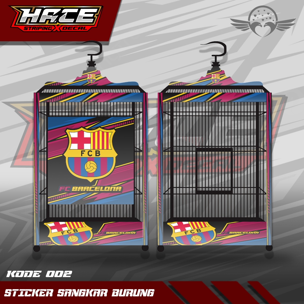 STICKER DECAL SANGKAR KOTAK - DECAL SANGKAR BURUNG KOTAK EBOD FCB 002