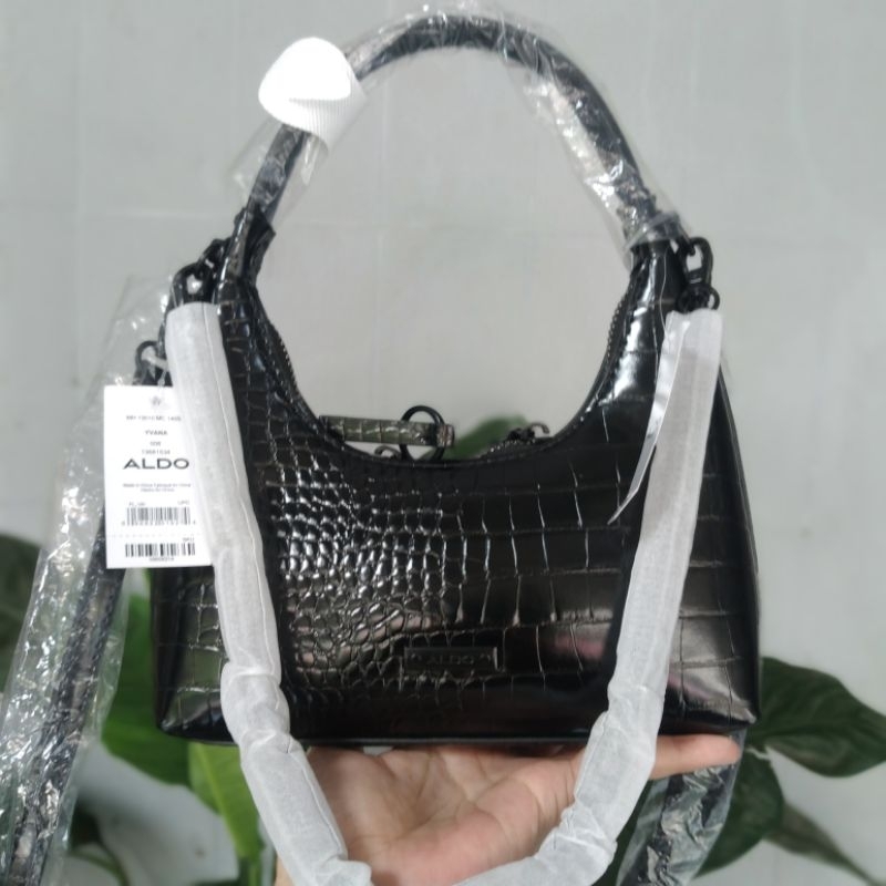 TERMURAH TAS ALDO MINI SLING CROCO BLACK