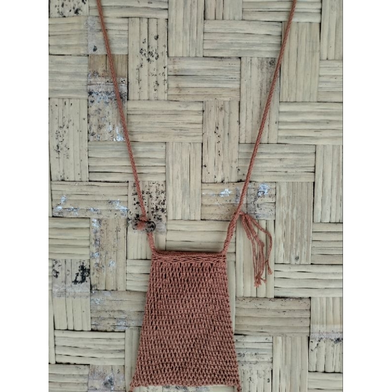 Tas koja baduy original ukuran kecil muat hp bahan benang katun warna Coklat ukuran 19X13cm.