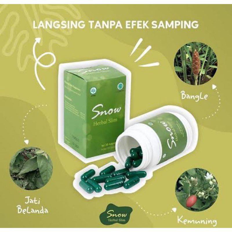 SNOW HERBAL SLIM OBAT SNOW HERBAL ASLI 100% ORIGINAL OBAT PELANGSING BADAN / TUBUH HERBAL ALAMI BPOM