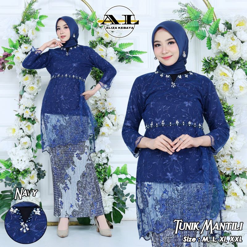 SETELAN KEBAYA MANTILI TULLE NAVY / KEBAYA MODERN / KEBAYA WISUDA