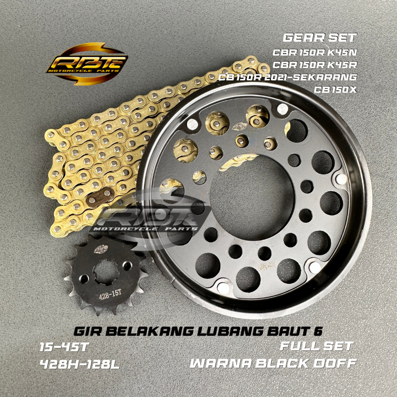 GEAR GIR SET PAKET CBR 150R 6LUBANG CBR150R K45N K45R CB150X CB 150R NEW