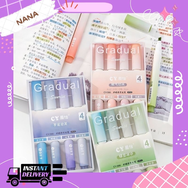 

STABILO HIGHLIGHTER PASTEL 4pcs/set Pena Stabilo Cute Colour journal