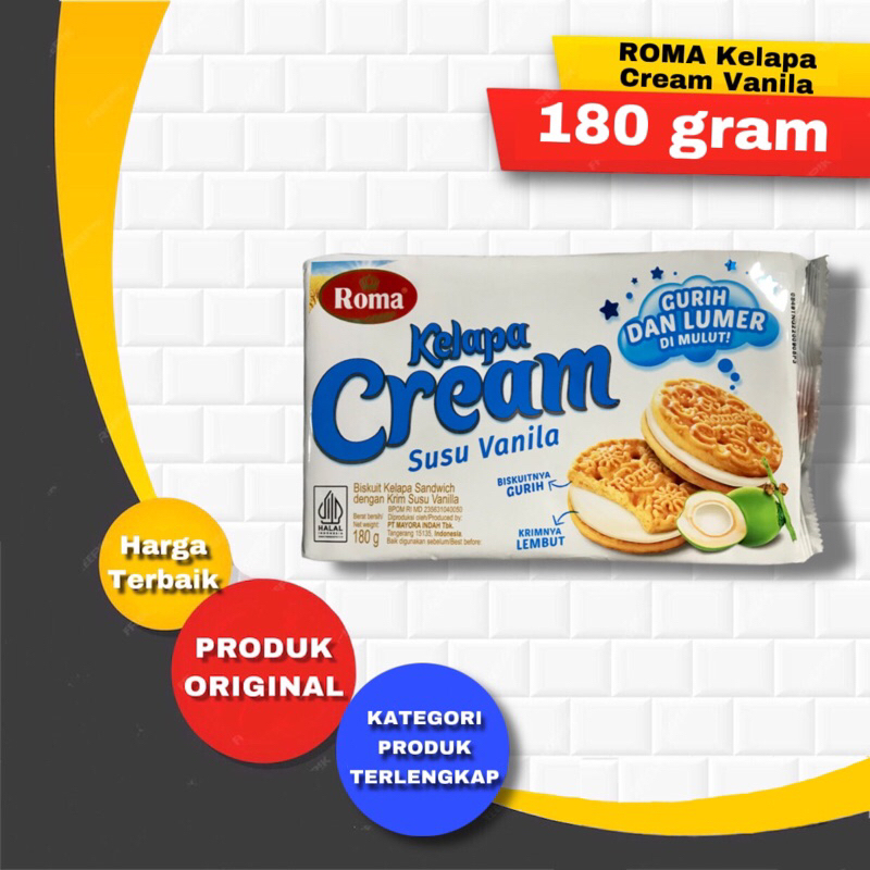 

Roma Kelapa Cream susu vanila Cemilan biskuit wafer kue cemilan sehat keluarga